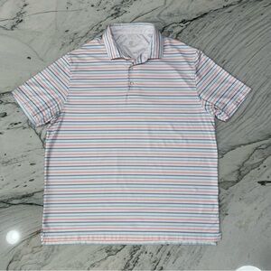 Hickey Freeman Golf Striped Performance Polo Shirt XL‎